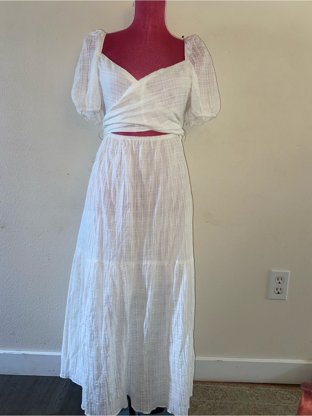 Hello Molly White Gauze Maxi Skirt